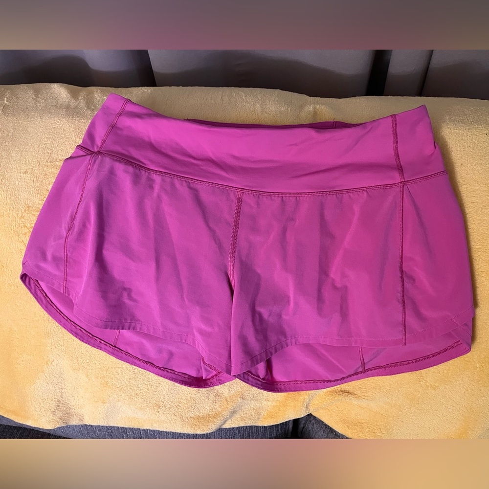Lululemon speed up shorts size 8 pink
